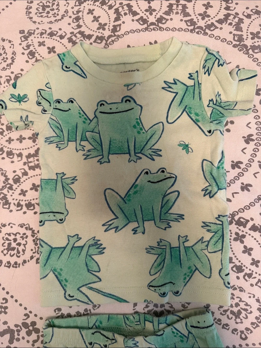 Frog Print Kids Pajama Set - Size 18 Months